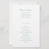 クリーンエメラルドグリーンエレガントウェディングプログラム (正面)