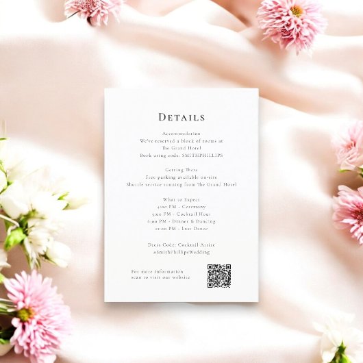 クリーンエレガントの結婚詳細qrコード エンクロージャーカード
