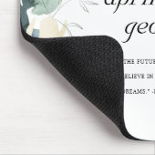 クリーンエレガントアイボリーホワイトグリーンフローラワテカラー マウスパッド (コーナー)