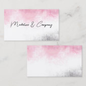 クリーンエレガントウォーター色ピンクとグレーのミニマリスト 名刺 (正面/裏面)