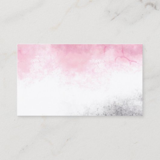 クリーンエレガントウォーター色ピンクとグレーのミニマリスト 名刺 (裏面)