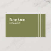 クリーンエレガントシンプルセージグリーン&ホワイトストライプ 名刺 (正面)