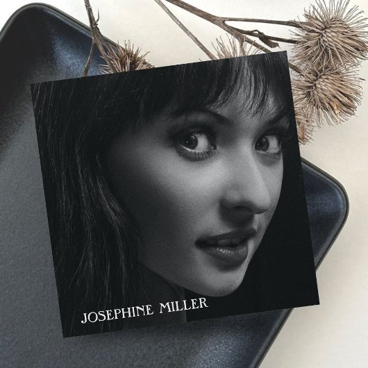 クリーンエレガントシンプルプロフェッショナル撮影 スクエア名刺