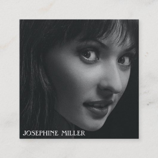 クリーンエレガントシンプルプロフェッショナル撮影 スクエア名刺 (正面)