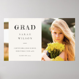 クリーンエレガントスミニマルクリーン写真の卒業 ポスター