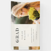 クリーンエレガントスミニマルクリーン写真の卒業 横断幕 (縦)