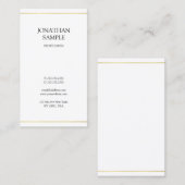 クリーンエレガントデザインモダン金ゴールドルックトレンディープレーン 名刺 (正面/裏面)