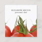クリーンエレガントトマトフォトパーソナルシェフ スクエア名刺 (正面)