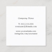 クリーンエレガントトマトフォトパーソナルシェフ スクエア名刺 (裏面)