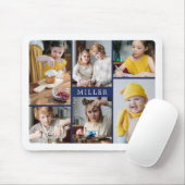 クリーンエレガントネイビーブルーファミリー6 Photo Collage マウスパッド (マウス)