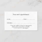 クリーンエレガントハサミ美容師アポイントメント 名刺 (裏面)