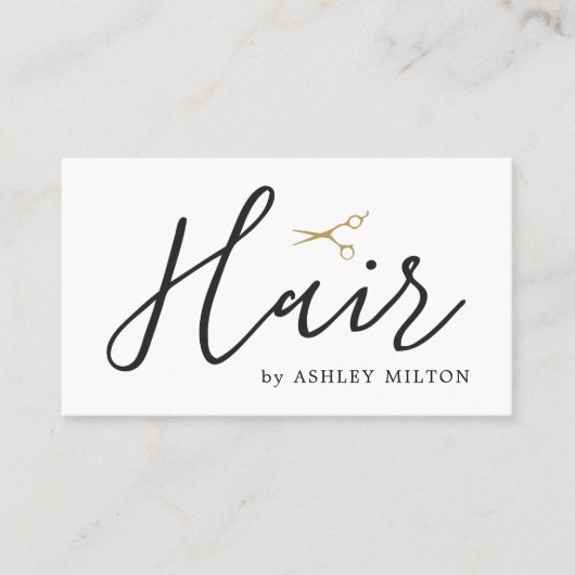 クリーンエレガントハサミ美容師アポイントメント 名刺 (正面)