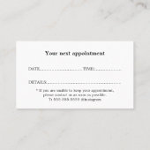 クリーンエレガントバラホワイト美容師アポイントメント 名刺 (裏面)