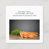 クリーンエレガントパーソナルシェフ栄養士ニンジン スクエア名刺 (正面)