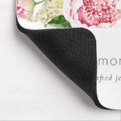 クリーンエレガントピンクグリーン水色牡丹フローラ マウスパッド (コーナー)