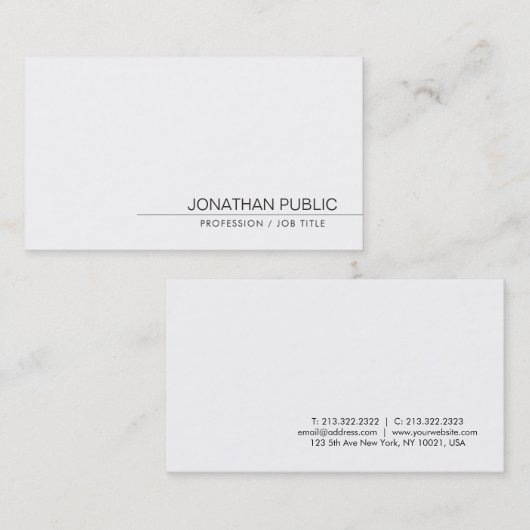 クリーンエレガントプミニマルライトレンディー 名刺 (正面/裏面)