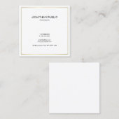 クリーンエレガントプモダンラン金ゴールドルックプロフェッショナル スクエア名刺 (正面/裏面)