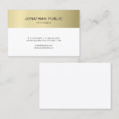 クリーンエレガントプレーン金ゴールドルックラグジュアリーモダンデザイン 名刺 (正面/裏面)