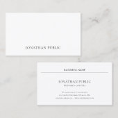 クリーンエレガントプロフェッショナルホワイトプレーンシックモダン 名刺 (正面/裏面)