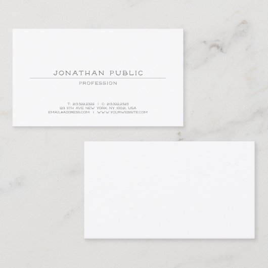 クリーンエレガントプロフェッショナルモダントレンディーテンプレート 名刺 (正面/裏面)
