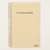 クリーンエレガントベージュ&ブラックウィークリーパーソナル プランナー手帳 (正面)