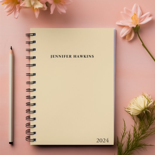 クリーンエレガントベージュ&ブラックウィークリーパーソナル プランナー手帳