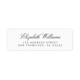 クリーンエレガントホワイトのシンプル差出人住所ラベル ラベル