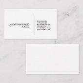 クリーンエレガントホワイトデザインモダンプロフェッショナル 名刺 (正面/裏面)