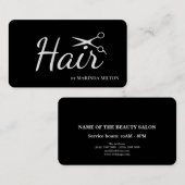 クリーンエレガントホワイトハサミ美容師 名刺 (正面/裏面)