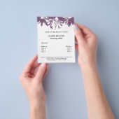 クリーンエレガントホワイトパープルフローラ美しいサロン チラシ (手)