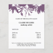 クリーンエレガントホワイトパープルフローラ美しいサロン チラシ (正面)