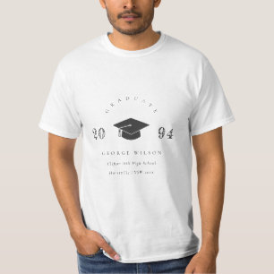 クリーンエレガントミニマルシンプル卒業キャップ Tシャツ