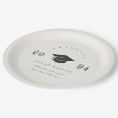 クリーンエレガントミニマルシンプル卒業式 ペーパープレート (アングル)