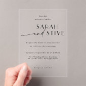 クリーンエレガントミニマルデザイン結婚ズ アクリル招待状 (インサイチュ (ポータブル))