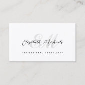 クリーンエレガントミニマル黒グレー 名刺 (裏面)