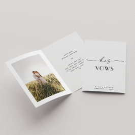 クリーンエレガントミニマ結婚リスト写真彼の誓い カード