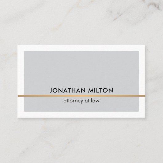 クリーンエレガントライトグレーフェイク銅線弁護士 名刺 (正面)