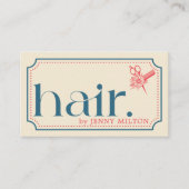 クリーンエレガントレトロブルー美容師アポイントメント 名刺 (正面)