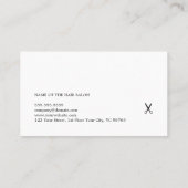 クリーンエレガント白黒はさみヘアスタイリスト 名刺 (裏面)