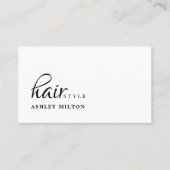 クリーンエレガント白黒はさみヘアスタイリスト 名刺 (正面)