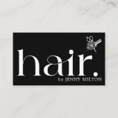 クリーンエレガント白黒美容師アポイントメント 名刺 (正面)