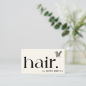 クリーンエレガント白黒美容師アポイントメント 名刺 (スタンド正面)