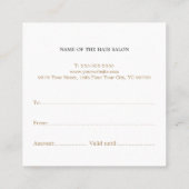 クリーンエレガント美しいサロンギフト券 割引カード (裏面)