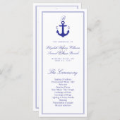 クリーンエレガント航海の結婚式 プログラムラックカード プログラム (正面/裏面)