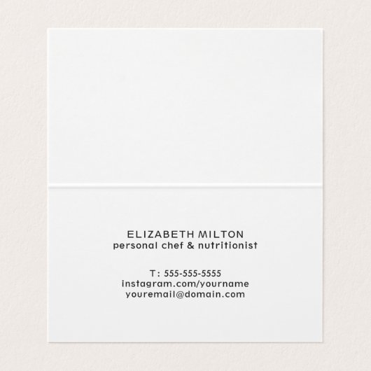 クリーンエレガント野菜栄養士シェフ 名刺 (内部フラット)