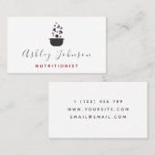 クリーンエレガント野菜&ポット栄養士ホワイト 名刺 (正面/裏面)