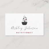 クリーンエレガント野菜&ポット栄養士ホワイト 名刺 (正面)