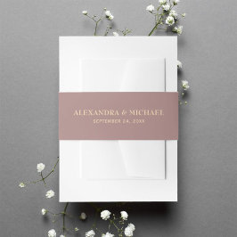 クリーンエレガント金ゴールドタイポグラフィパープル結婚ズ 招待状ベリーバンド