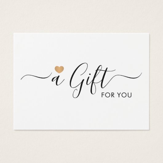 クリーンエレガント金ゴールドフェイクハートギフト証明書 (正面)