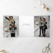 クリーンエレガント金ゴールドブラシストローク写真 三つ折りカード (内部)